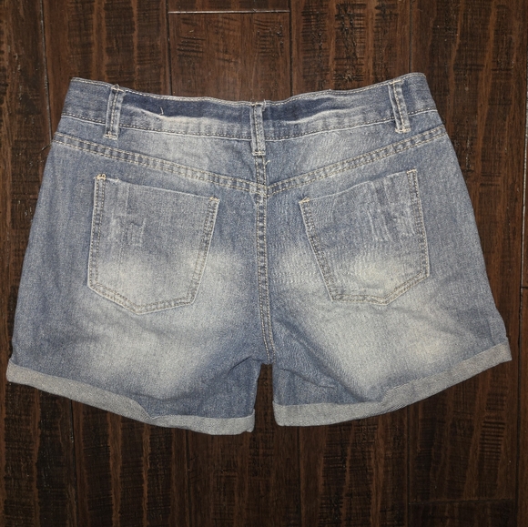 Rue21 Blue Distressed Jean Shorts - Picture 3 of 3